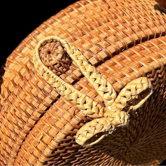 🌻Handmade Natural Woven Rattan Crossbody Bag - Picture 9 of 10